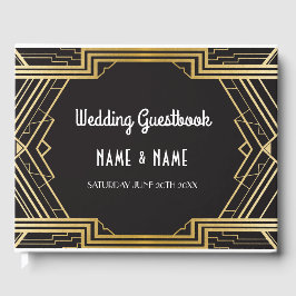 Wedding GuestBook Gatsby Art Deco 1920's Gold Gastenboek