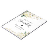 Wedding Guestbook Greenery White Rose Gold Floral Notitieboek (Linkerzijde)