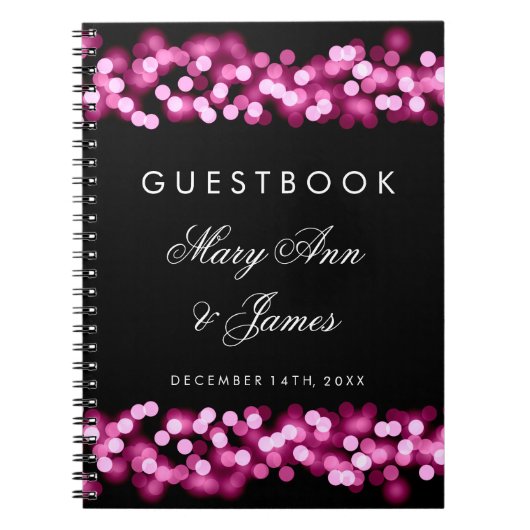 Wedding Guestbook Pink Hollywood Glam Notitieboek (Voorkant)