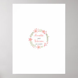 Wedding Guestbook Signature Board - Flower Wreater Poster