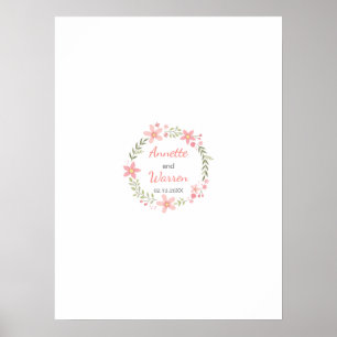 Wedding Guestbook Signature Board - Flower Wreater Poster