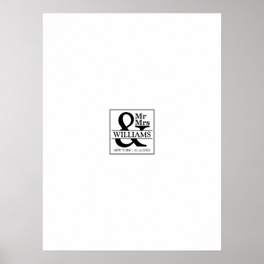 Wedding Guestbook Signature Board - Mr & Mrs. Poster (Voorkant)