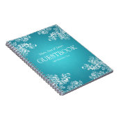 Wedding Guestbook Swirls 2 Turquoise Notitieboek (Rechterzijde)