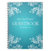 Wedding Guestbook  Swirls 2 Turquoise Notitieboek (Voorkant)