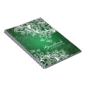 Wedding Guestbook  Swirls Green Notitieboek (Rechterzijde)