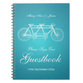 Wedding Guestbook Tandem Bike Turquoise Notitieboek (Voorkant)