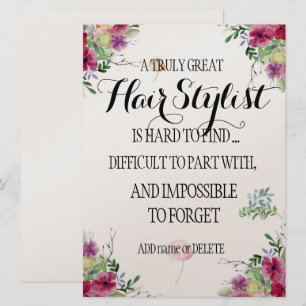 Wedding Hair Stylist Bedankt voor de waardering Gi Kaart