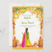 Wedding Haldi-uitnodiging & Pithi-uitnodiging Hald Kaart (Voorkant)