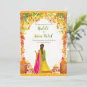 Wedding Haldi-uitnodiging & Pithi-uitnodiging Hald Kaart (Staand voorkant)
