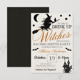 Wedding Halloween Bachelorette Invite Kaart