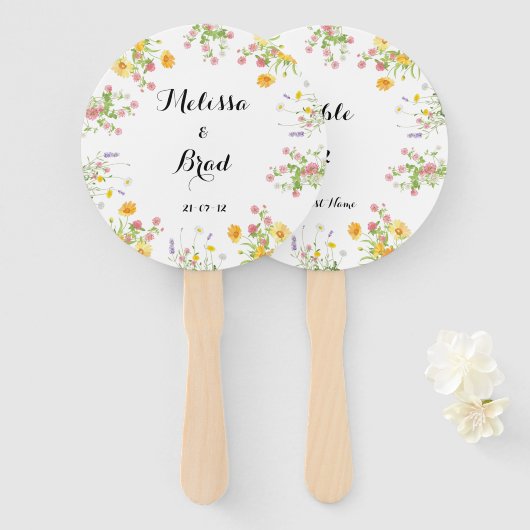  Wedding Hand Fan - Bewerkbare tekst Handwaaier (Voorkant en achterkant)