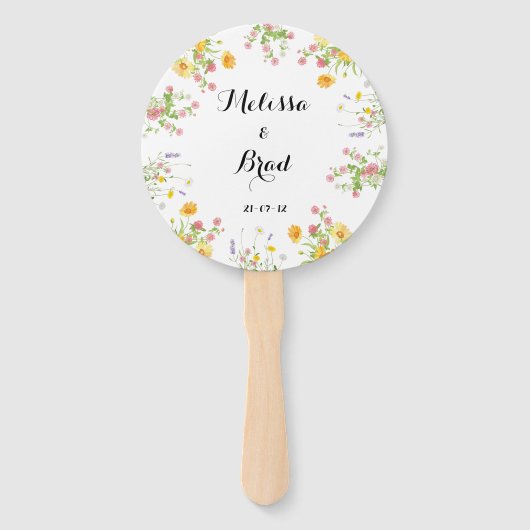  Wedding Hand Fan - Bewerkbare tekst Handwaaier (Voorkant)