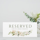 Wedding Hanging Reserved Card Greenery Gold Kaart (Staand voorkant)
