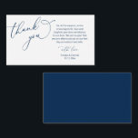 Wedding Hartelijk dank, in Classy Romantic Navy Bl Informatiekaartje<br><div class="desc">Dit is de Moderne minimalistische,  Classy Romantic Navy Blue Script,  Wedding receptie Enclosure Kaart. U kunt de doopvontkleuren veranderen,  en uw trouwdetails in de passende doopvont/het schrijven toevoegen. #TeeshaDerrick</div>