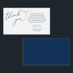 Wedding Hartelijk dank, in Classy Romantic Navy Bl Informatiekaartje<br><div class="desc">Dit is de Moderne minimalistische,  Classy Romantic Navy Blue Script,  Wedding receptie Enclosure Kaart. U kunt de doopvontkleuren veranderen,  en uw trouwdetails in de passende doopvont/het schrijven toevoegen. #TeeshaDerrick</div>