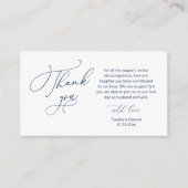 Wedding Hartelijk dank, in Classy Romantic Navy Bl Informatiekaartje (Voorkant)