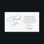 Wedding Hartelijk dank, in Classy Romantic Navy Bl Informatiekaartje<br><div class="desc">Dit is de Moderne minimalistische,  Classy Romantic Navy Blue Script,  Wedding receptie Enclosure Kaart. U kunt de doopvontkleuren veranderen,  en uw trouwdetails in de passende doopvont/het schrijven toevoegen. #TeeshaDerrick</div>