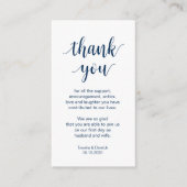Wedding Hartelijk dank, modern Navy Blue Script Informatiekaartje (Voorkant)