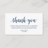 Wedding Hartelijk dank, modern Navy Blue Script Informatiekaartje (Voorkant)