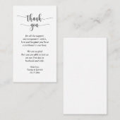 Wedding Hartelijk dank, modern script Informatiekaartje (Voorkant / Achterkant)