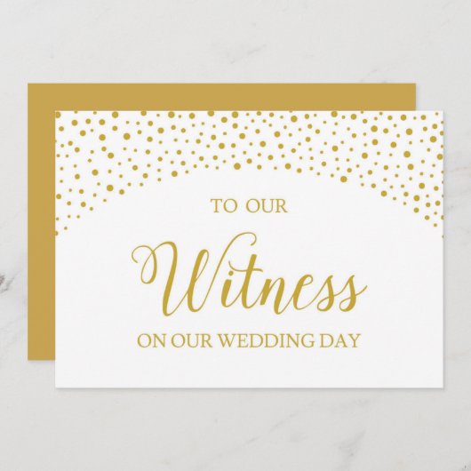 Wedding Hartelijk dank voor uw getuigenis Kaart (Voorkant / Achterkant)