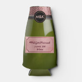 Wedding Hashtag Pink Rose Champagne Flesjeskoeler (Voorkant)