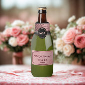 Wedding Hashtag Pink Rose Champagne Flesjeskoeler