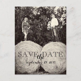 Wedding Hay Bales Foto SAVE THE DATE Briefkaart