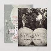 Wedding Hay Bales Foto SAVE THE DATE Briefkaart (Voorkant / Achterkant)
