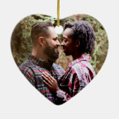 Wedding Heart Arrows Mr Mrs Pas getrouwd Foto Keramisch Ornament (Achterkant)