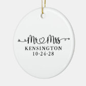 Wedding Heart Arrows Pas getrouwd Verloving Foto Keramisch Ornament (Links)