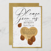 Wedding-Heart Carving Invitation Kaart (Voorkant / Achterkant)