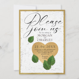 Wedding-Heart Carving Invitation Kaart