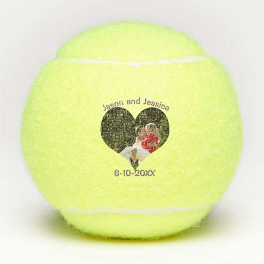 Wedding Heart Foto Tennisballen (Voorkant)