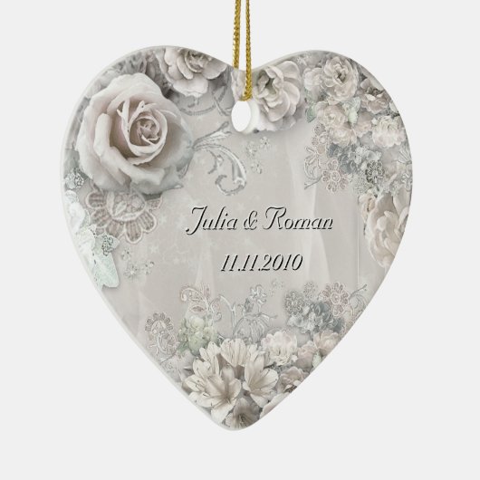 () Wedding Heart Keramisch Ornament (Rechts)