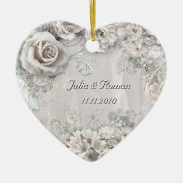 () Wedding Heart Keramisch Ornament
