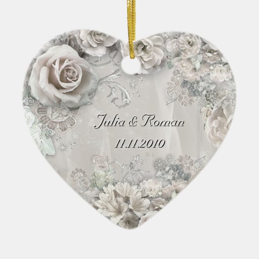 () Wedding Heart Keramisch Ornament (Voorkant)
