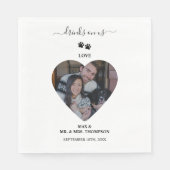 Wedding Heart Photo Couple Pet Dog Drinks on Us Servet (Voorkant)