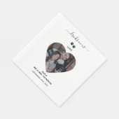 Wedding Heart Photo Couple Pet Dog Drinks on Us Servet (Hoek)