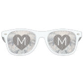 Wedding Heart Zonnebril Voeg uw monogram toe (Voorkant)