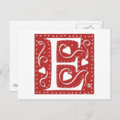 Wedding Hearts Letter E Briefkaart (Voorkant / Achterkant)