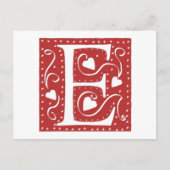 Wedding Hearts Letter E Briefkaart (Voorkant)