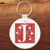 Wedding Hearts Letter J Sleutelhanger (Voorkant)