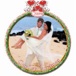 Wedding Hearts Onze eerste kerst Fotobeeldje Ornament<br><div class="desc">Bekijk meer kerstDesign van Sandra Bekijk meer kerstDesign van Sandra</div>