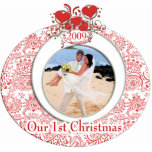 Wedding Hearts Ornament Onze 1e Kerst Fotobeeldje Ornament<br><div class="desc">Bekijk meer kerstDesign van Sandra Bekijk meer kerstDesign van Sandra</div>