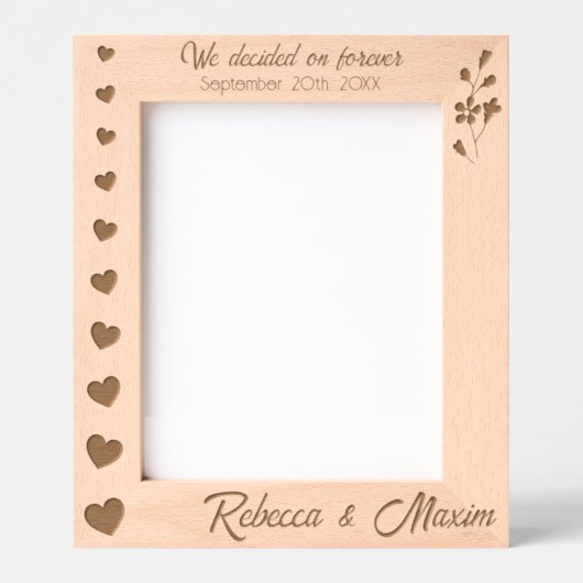 Wedding Hearts We besloten op Forever Custom 8x10 Gegraveerde Lijstjes (Voorkant)
