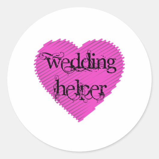 Wedding Helper Ronde Sticker (Voorkant)
