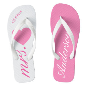 Wedding Honeymoon Bridal Pink Teenslippers