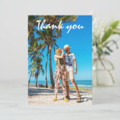 Wedding Honeymoon Foto Dank u Bedankkaart (Staand voorkant)