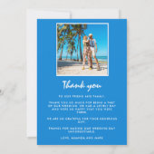 Wedding Honeymoon Foto Dank u Bedankkaart (Achterkant)